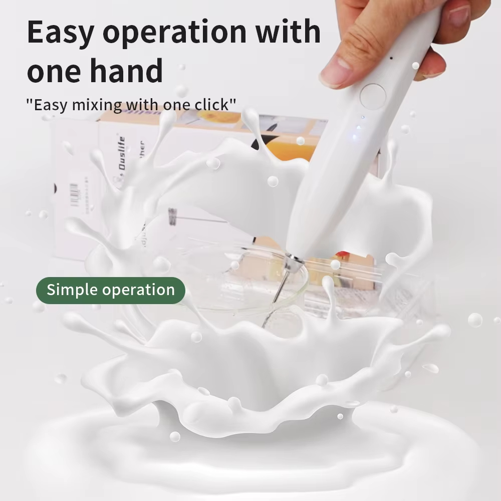 Portable Blender Usb Rechargeable - Elektrische melkopschuimer, 3 snelheden, keukengereedschap, oplaadbaar